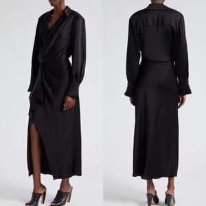 Simkhai Talita Long Sleeve Faux Wrap Satin Dress NWOT